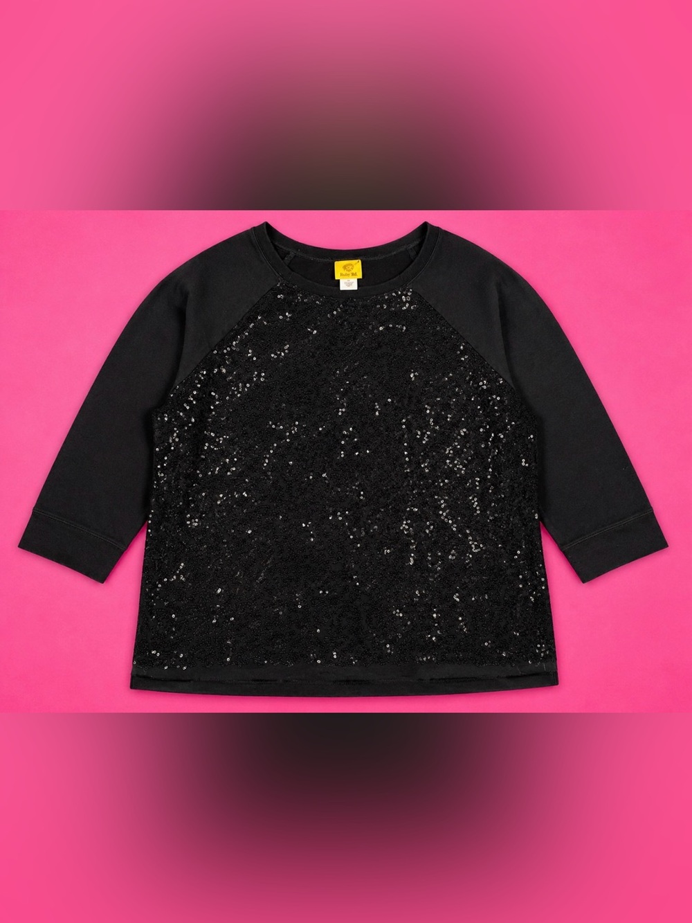 🍋 XL Ruby Rd. Black Sequin Raglan Sweatshirt